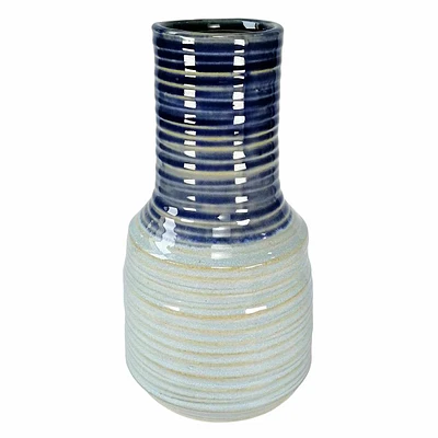 9in Blue Ceramic Reactive Glaze Vase