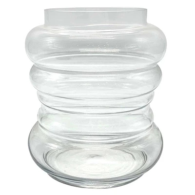 Clear Glass Vase, 8"