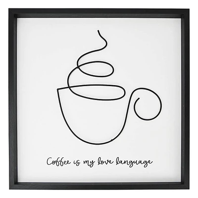 Coffee Is My Love Language Wooden Wall Art, 12"