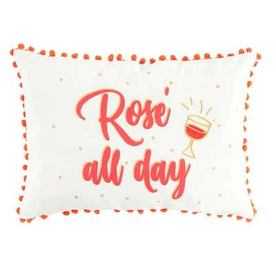 Rose All Day Pink Square Outdoor Throw Pillow, 13x18