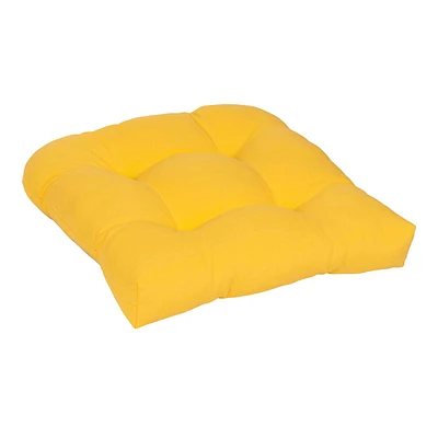 Butter Yellow Canvas Outdoor Wicker Seat Cushion