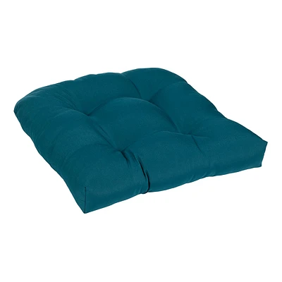 Teal Canvas Wicker Outdoor Seat Cushion