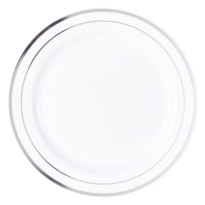 Set of 10 Silver Rim Salad Plates