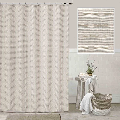 Natural Ticking Stripe Shower Curtain, 72"