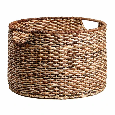 Bacburi Round Woven Abaca Storage Basket