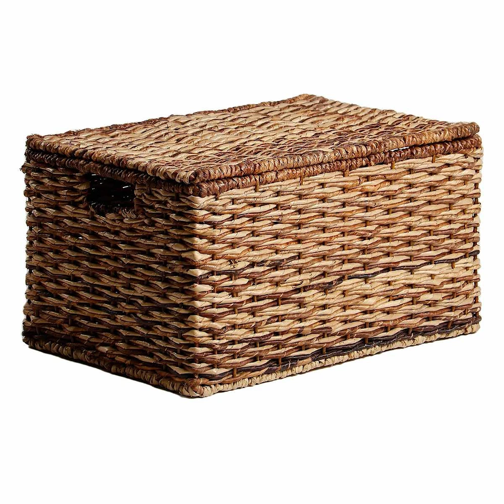 Bacburi Woven Abaca Storage Basket with Lid