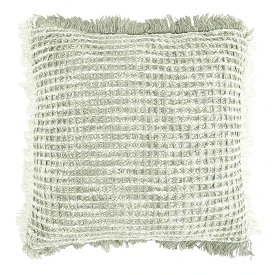 Delphi Waffle Fringe Throw Pillow