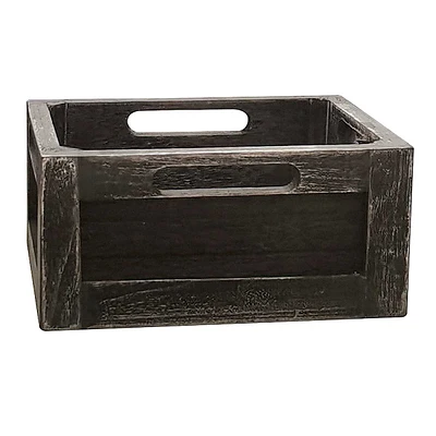 Grey Wooden Storage Crate, Small