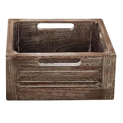 Brown Wooden Storage Crate, Small