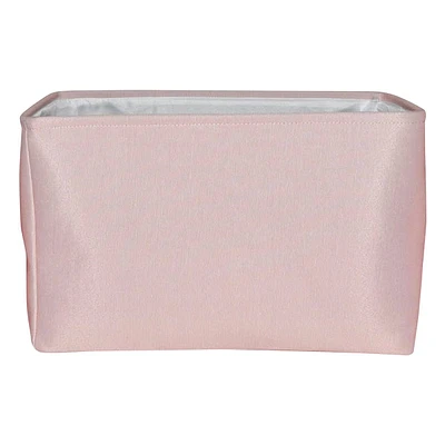 Pearl Blush Pink Fabric Storage Basket, 18.5x13.4