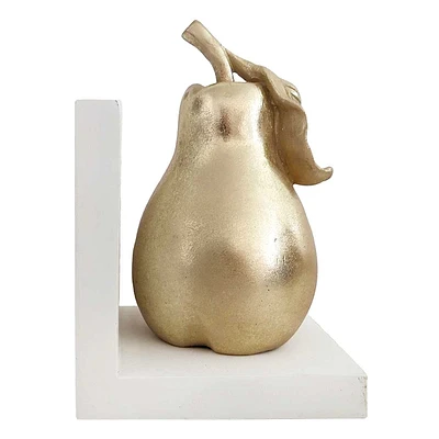 1-Piece Gold Pear Bookend, 7"