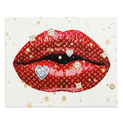 Red Luxury Lips Canvas Wall Art, 12x16