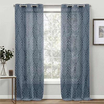 Blue Sheer Curtain Panel, 84"