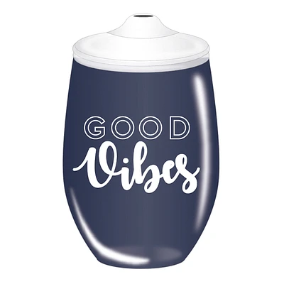 Navy Blue Good Vibes Tumbler, 12oz