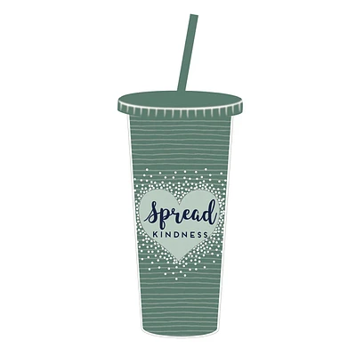 Seafoam Spread Kindness Tumbler with Straw, 22oz