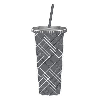 Printed Tumbler with Straw