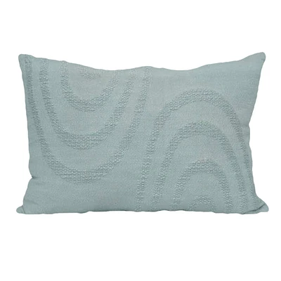 Harbor Grey Wave Design Oblong Throw Pillow, 14x20