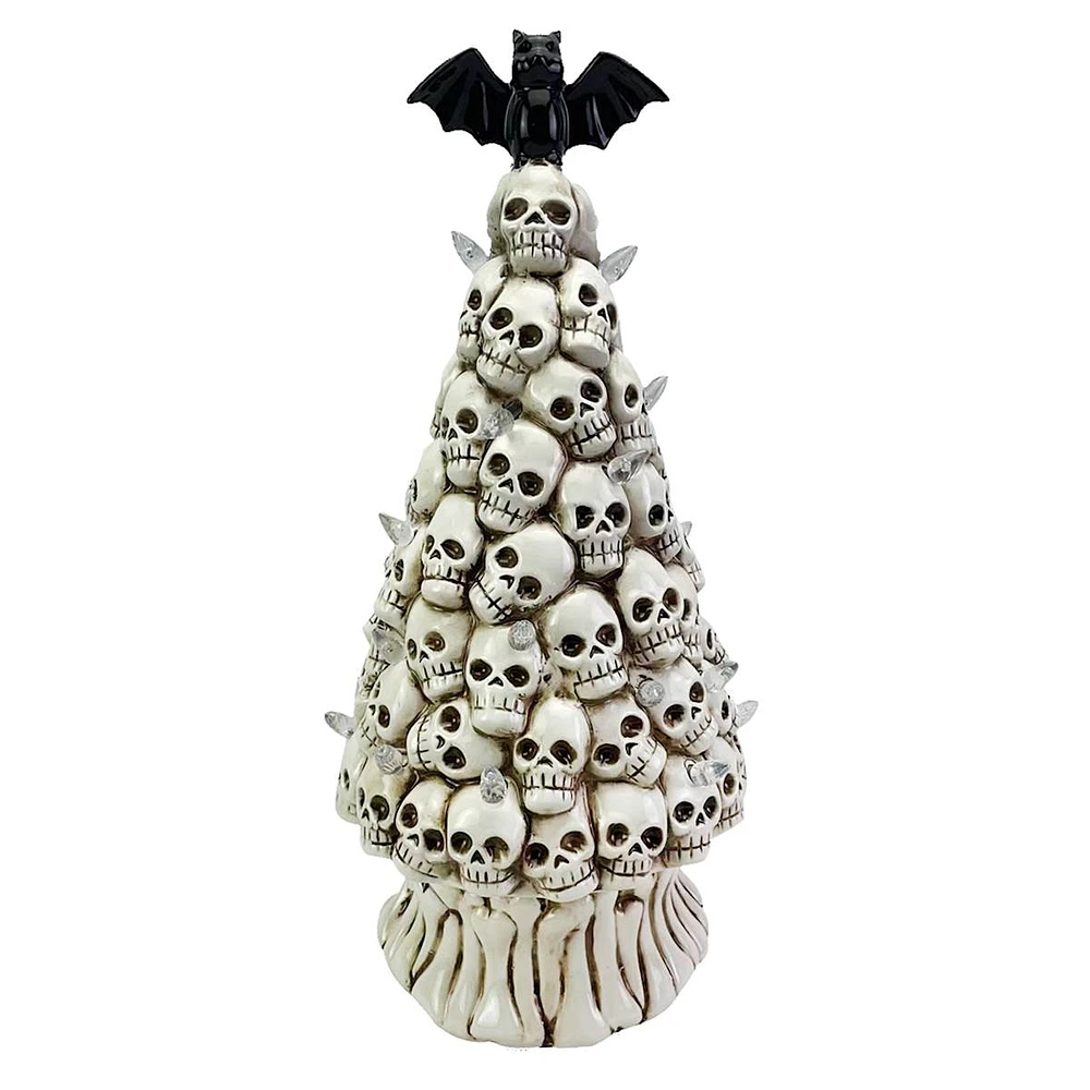 White Skull Halloween Tree, 14.5"