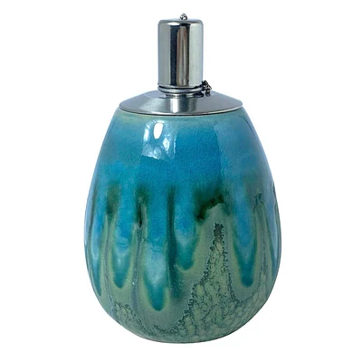 Light Green Ombre Ceramic Tabletop Torch, 8"