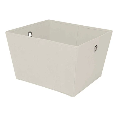 Beige Collapsible Tapered Storage Tote