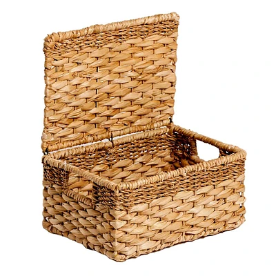 Joan Rectangle Storage Basket with Lid, Small