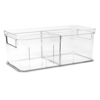 Clear Storage Bin with Divider