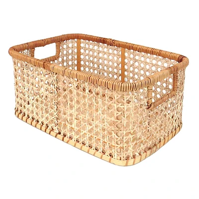 Cane Rectangle Storage Basket, Small