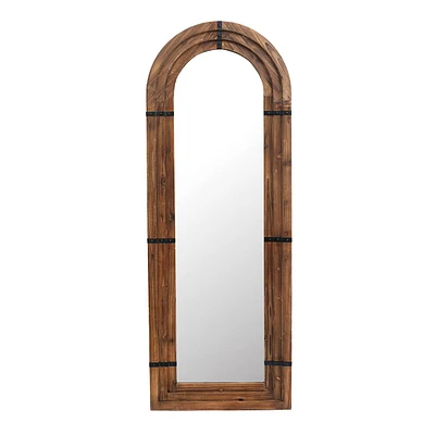 Wood Arch Leaner Mirror, 25x68