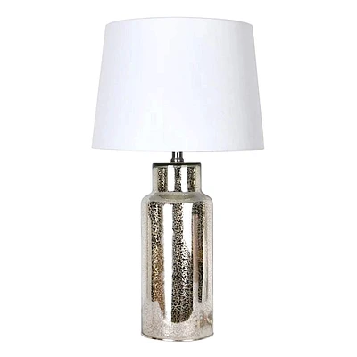 Providence Silvery Mercury Glass Table Lamp with Shade, 25"