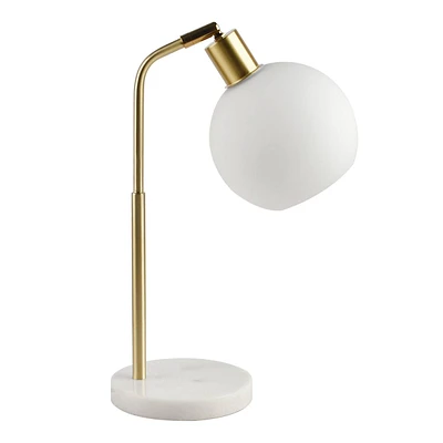 Crosby St. Gold Marble Globe Task Lamp, 19"