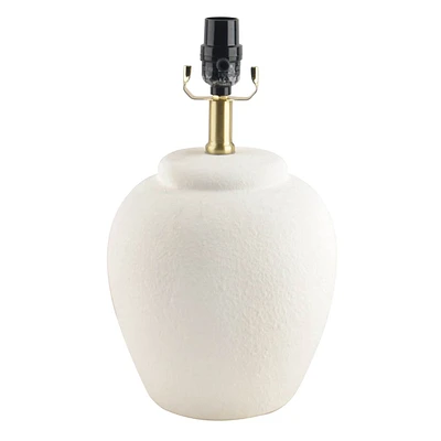 White textured ceramic urn small lamp 14in