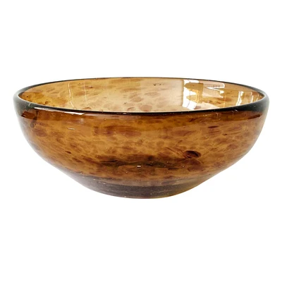 Providence Glass Tortoise Shell Decorative Bowl, 8"