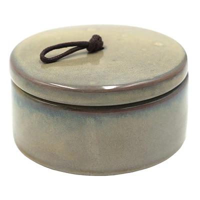 Grey Round Ceramic Box, 4x2