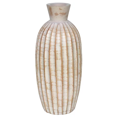 Whitewash Carved Vase