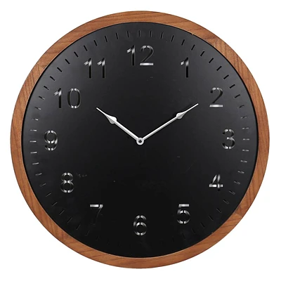 Crosby St. Metal & Wood Round Wall Clock, 24"