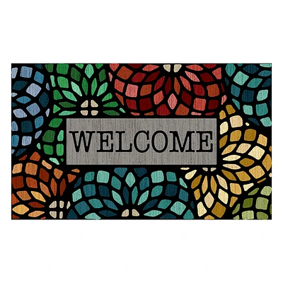 Stained Glass Welcome Doormat, 18x30