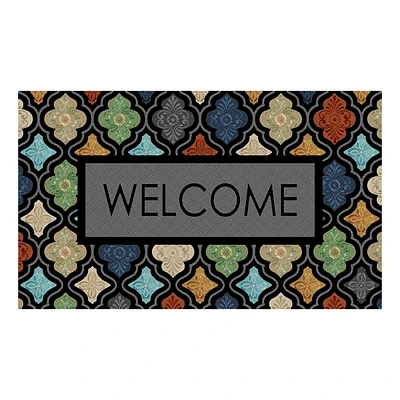 Multicolor Lattice Welcome Doormat, 18x30