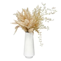 Pampas with Mixed Leaves in Ceramic Pot, 16"