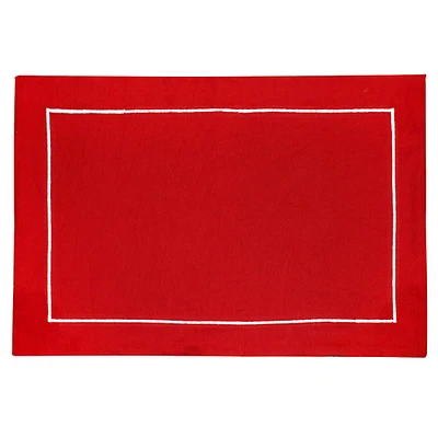 Set of 4 Red Cotton Placemats