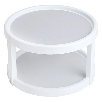 2-Tier White & Grey Lazy Susan