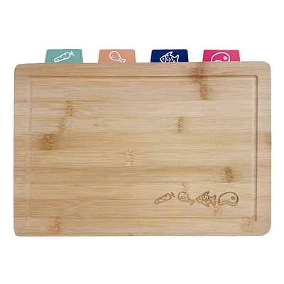 5 Piece Bamboo Board And Mat Set