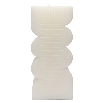 Crosby St. Unscented Modern Wavy Pillar Candle