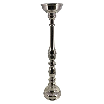 Oversized Silver Floor Candle Holder, 32"