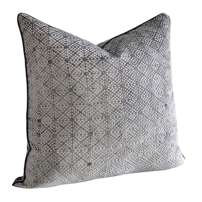 Light Grey Velvet Throw Pillow, 24"