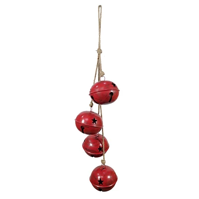 Large Red Jingle Bell Cluster Ornament, 34"