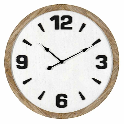 Round Wooden Wall Clock, 28"