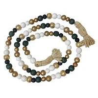 Green, Gold & White Bead Garland, 72"