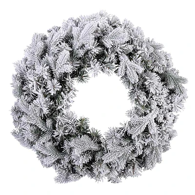 Flocked Virginia Pine Wreath, 24"