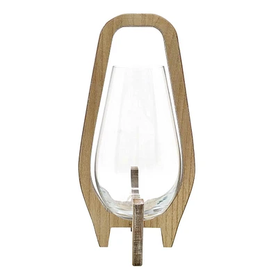 Wood & Glass Candle Holder