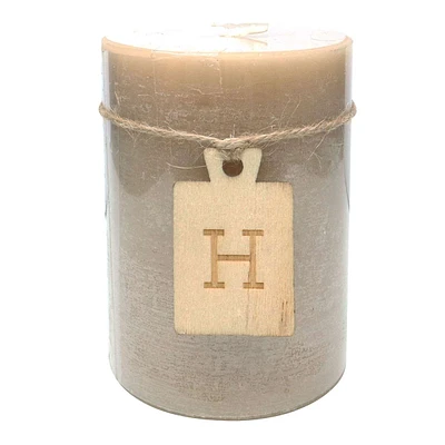 Tan Unscented Pillar Candle